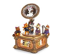 HDBCYUAZ Caja de Musica Gato gramófono Caja música Retro cumpleaños Regalo niña Novia niño Cielo Ciudad