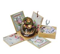 HDBCYUAZ Caja de Musica Luz de Bricolaje Caja música Animado Chinchilla Micro Paisaje Casa pequeña la Noche Adornos Navidad Regalo