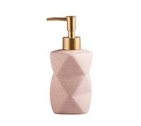 HDBCYUAZ Dispensador de jabón Cerámica Manual Dispensador de jabón Shampoo Lavavajillas Loción líquida Botella de loción Adecuada para baño Familiar Rhombus Dispensador para jabón de Mano(Pink)