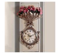 HDBCYUAZ Flor de Rosa Reloj Pared Grande Estilo Europeo for Sala Estar Decoración Reloj silencioso 30 Pulgadas(B)