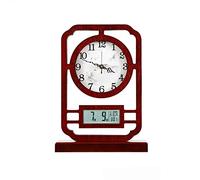 HDBCYUAZ Reloj de Mesa Reloj de Escritorio for el hogar la Moda Creativa con Calendario Sala Estar decoración del Reloj Silencio(A)