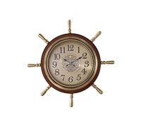 HDBCYUAZ Reloj de Pared Madera Americana Timonel Cocina del Estilo Familiar Oficina Grande Silencio con Pilas Reloj Cubierta