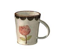 HDBCYUAZ Retro pintado a mano flor cerámica leche café té portátil(A)