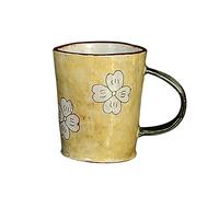 HDBCYUAZ Retro pintado a mano flor cerámica leche café té portátil(B)