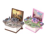 HDBHSBE 2pcs Libro emergente de Llavero 3D Mini Castle Toys Lindo Llavero para niños Backpack, encantada Escena 3D Castel para el Regalo de cumpleaños de Party Girls & Boys Party