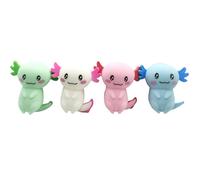 HDBHSBE Axolotl 4pcs Adorable Squeeze Juguete para el Juguete resiliente Juguetes de estrés portátil y Alivio de estrés Axolotl para niños, Adultos, Regalos, Color Aleatorio, Cola Larga