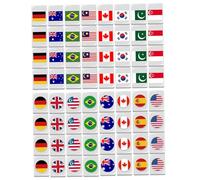 HDBHSBE El Juego de Juegos de baldosas Incluye 64 Azulejos de 24 mm Patrón de Bandera de la Bandera Juego de Azulejos para Adultos Kids Portable Mahjong Set para la Fiesta de Picnic de Primavera