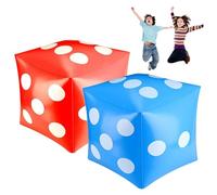 HDBHSBE Inflatable Dice 2PCS 11.8x11.8 Inch Big Dice PVC Large Blow up for Indoor Outdoor Beach Pool Party Game Blue and Red Blow up