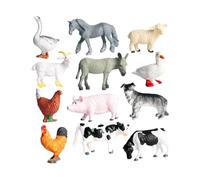 HDBHSBE Mini Farm Animal Figuras Realista MINIATA Miniatura Caca de Cerdo Estatuas de ovejas Juguetes para niños 12 Piezas de Animales de Granja Juega