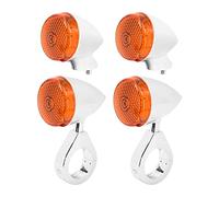 HDBUBALUS 4 unids delantero trasero motocicleta LED señales de giro luz 41mm ajuste horquilla abrazadera indicador intermitente para Harley Sportster Dyna Bobber Yamaha Suzuki Kawasaki