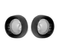 HDBUBALUS Cubierta de lente de luz intermitente con bisel de visera negro brillante para Harley Dyna Softail Street Glide Road King (lente: ahumado)