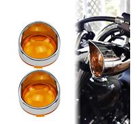 HDBUBALUS Luz Indicador de lente de señal de giro motocicleta ABS visor-style biseles Cubierta para Harley Custom Cruiser
