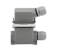 HDC-HE-06 Conector rectangular de alta resistencia Conector y enchufe de aviación de base alta de seis núcleos Líneas superiores y laterales impermeables(Lateral line)