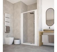 HDcasa Box Doccia a Soffietto in PVC Modello Giada, Apertura Centrale Estendibile, Cabina Doccia Angolare Salvaspazio Made in Italy 150 cm