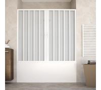 HDcasa Box Sopravasca a Soffietto Modello Alba, Apertura Centrale Reversibile, Pannelli in PVC Riducibili, Cabina Doccia Salvaspazio Made in Italy, parete vasca, arredo bagno 170 cm