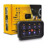 HDCSUN Panel De Interruptores RGB De 8 Bandas Compatible con Control De Aplicación Bluetooth, Panel De Interruptores LED Regulable Automático, con Etiqueta De Arnés, Control De Circuito