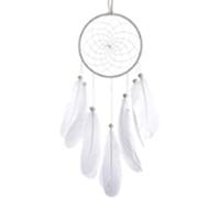HDDH - Atrapasueños con Plumas a Mano, Adorno Boho Dream Catcher para Dormitorio, hogar, decoración de Pared móvil, decoración Decorativa para niñas, niños, Regalo (Blanco)