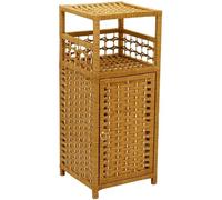 HDDNMLOH Bedroom Furniture, Rattan Nightstand, Simple Side Table Storage with Door, Lightweight Storage Rack for Chinese Style Bedroom Living Room (Color : A)