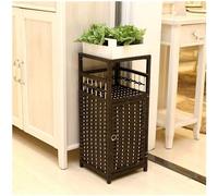 HDDNMLOH Bedroom Furniture, Rattan Nightstand, Simple Side Table Storage with Door, Lightweight Storage Rack for Chinese Style Bedroom Living Room (Color : B)