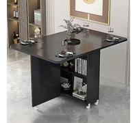 HDDNMLOH Convertible Dining Table with Wheels and Storage Shelf Foldable Drop Leaf Design for Kitchen Office Expandable Collapsible Desk for Small Spaces