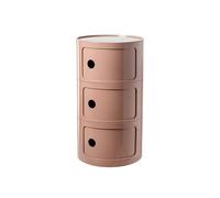 HDDNMLOH Modern Pink Round Bedside Table with Storage Drawer Stackable Nightstand Unit for Bedroom Office Bathroom Living Room Corner Storage End Table 3 Tiers