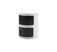 HDDNMLOH Modern Round Bedside Table with Drawer Storage Stackable Nightstand Unit for Bedroom Living Room Office Corner End Table with 2 Tiers Storage Shelf