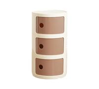 HDDNMLOH Modern Round Bedside Table with Storage Drawer Stackable Nightstand Unit Combination for Bedroom Office Living Room Corner Storage End Table with 3 Tiers Shelf Cabinet