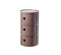 HDDNMLOH Modern Round Bedside Table with Storage Drawer Stackable Nightstand Unit Combination for Office Bedroom Living Room Corner Storage End Table with Coffee Shelf 3 Tiers