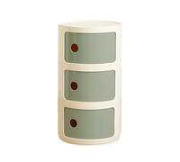 HDDNMLOH Modern Stackable Nightstand with Drawer for Bedroom Living Room and Office Round Bedside Table with Storage Corner End Table with 3 Tiers Space Saving Unit Combination