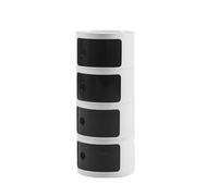 HDDNMLOH Modern Stackable Nightstand with Drawer Round Bedside Table for Bedroom Living Room Office Corner Storage End Table with 4 Tiers Shelf Unit