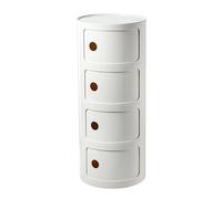 HDDNMLOH Modern Stackable Nightstand with Storage Drawer Round Bedside Table for Bedroom Living Room Office Corner End Table with 24 Tiers White