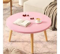 HDDNMLOH Solid Wood Round Coffee Table Modern Pine Material Small Table for Bedroom Bay Window Apartment Wooden Craft Top