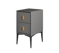 HDDNMLOH Ultra Narrow Nightstand Bedside Table W/ 2 Drawer Leather Tall End Side Table Solid Wood Bedside Cabinet for Small Space Furniture (Color : Light Grey, Size : 30x40x50cm)