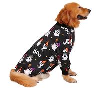 HDE Pijama de una pieza para perro, mono ligero para perros M-3XL, lindos fantasmas - 2XL