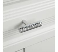 HDEYRSX 1 Pcs Tiradores de Armarios de Latón,Tirador de Muebles de Cocina,Pomo para Cajones,en Forma de T,Manija para Puertas Gabinetes,Perilla para Cómodas,con Tornillos (Largo 50mm,Plateado)