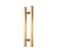 HDEYRSX 1 Piezas Manijas de Puerta de Cristal,Tirador de Puerta de Ducha,Tiradores de Acero Inoxidable para Puertas Correderas,Pomos para Puerta de Vidrio,Baño,Oficina (Distancia Entre 500mm,Oro)