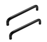 HDEYRSX 2 Pcs Tiradores para Muebles de Cocina,Manija de la Puerta de Aluminio,Perillas para Cajón,Tiradores de Puertas de Gabinetes Tire de la Tirador de Arco,Con Tornillos (Largo 172mm,Negro)