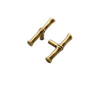 HDEYRSX 2 Piezas Manijas para Muebles de Cocina,Manijas de Puerta del Gabinete de Latón,Tiradores de Armario en Forma de T,Perillas de Cajones,Pomos para Aparador,con Tornillos (longitud 85mm,Bronce)