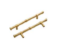 HDEYRSX 2 Piezas Manijas para Muebles de Cocina,Manijas de Puerta del Gabinete de Latón,Tiradores de Armario en Forma de T,Perillas de Cajones,Pomos para Aparador,con Tornillos (longitud 245mm,Oro)