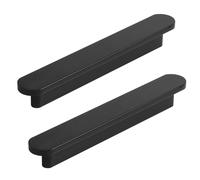 HDEYRSX 2 Piezas Tiradores de Puerta de Armario Tirador de Armario de Aleación de Aluminio Perillas de Barra en T para cajón,Manijas para Muebles de Cocina,Con Tornillos (Negro,longitud 1200mm)