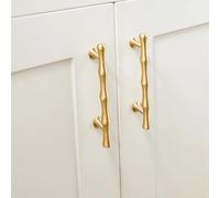 HDEYRSX 2x Tiradores de Armarios y Cajones,Pomos para Muebles de Latón,en Forma de T,Perillas para Cocina,Cómodas,Baño y Dormitorio de Muebles,Con Tornillos (Longitud 137mm,Oro)