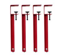 HDEYRSX 4 patas de mesa con abrazadera de metal, patas de muebles en forma de F, patas de hierro para encimera, diseño sin perforaciones para proteger el escritorio, con protectores de suelo (rojo, 71