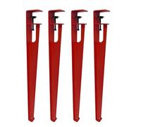 HDEYRSX 4 patas de mesa con abrazadera de metal, patas de muebles en forma de F, patas de hierro para encimera, diseño sin perforaciones para proteger el escritorio, con protectores de suelo (rojo, 76