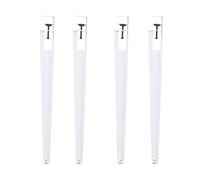 HDEYRSX 4 patas de mesa con abrazadera de metal, patas de muebles en forma de F, patas de hierro para encimera, diseño sin perforaciones para proteger el escritorio, con protectores de suelo (blanco,