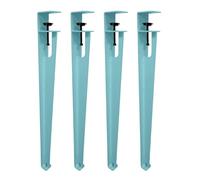 HDEYRSX 4 patas de mesa con abrazadera de metal, patas de muebles en forma de F, patas de hierro para encimera, diseño sin perforaciones para proteger el escritorio, con protectores de suelo (azul