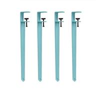 HDEYRSX 4 patas de metal para mesa, patas de muebles en forma de F, patas de hierro para encimera, diseño sin perforaciones para proteger el escritorio, con protectores de suelo (azul cielo, 40 cm)