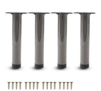 HDEYRSX 4 Patas de Muebles de Altura Ajustables,Pies de Soporte para Sofás,Adecuadas para Mesa,Armario,Mesitas de Noche,Escritorio,Marco de Mesa,con Tornillos (Negro Brillante,13cm)