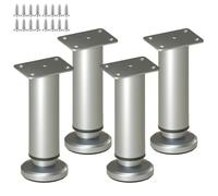 HDEYRSX 4 Pcs de Pies de Muebles de Metal,Pies de Mesa Ajustables,Piernas de Soporte para Sofá,Cama,Armario,Gabinetes de TV,Escritorio,Aparadores,Mesita de Noche,con Tornillos (8cm,Gris)