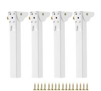 HDEYRSX 4 Pcs Patas de Muebles Plegables Pies de Escritorio de Metal,Patas de Soporte para Mesa,Piernas de Repuesto para Cama,TV-Armario,Mesa de Ordenador Portátil,con Tornillos (25cm,Blanco)