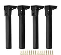 HDEYRSX 4 Pcs Patas de Muebles Plegables Pies de Escritorio de Metal,Patas de Soporte para Mesa,Piernas de Repuesto para Cama,TV-Armario,Mesa de Ordenador Portátil,con Tornillos (55cm,Negro)